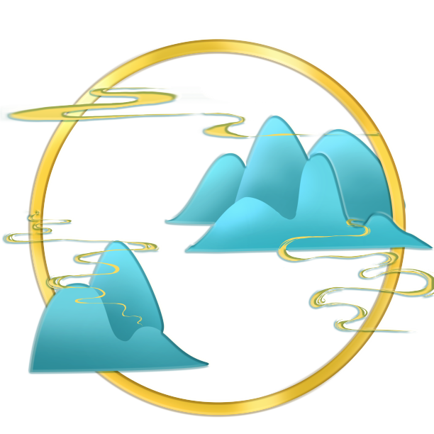 立体珠宝山水云纹古风元素图片下载