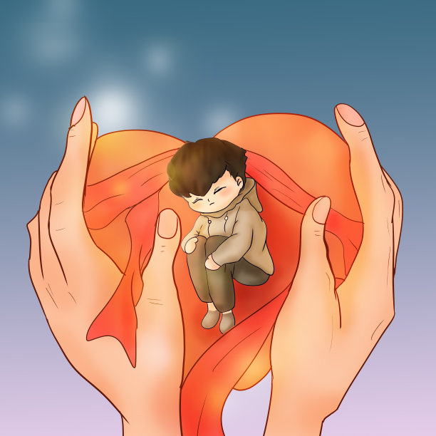 关爱自闭留守儿童手心呵护图片下载