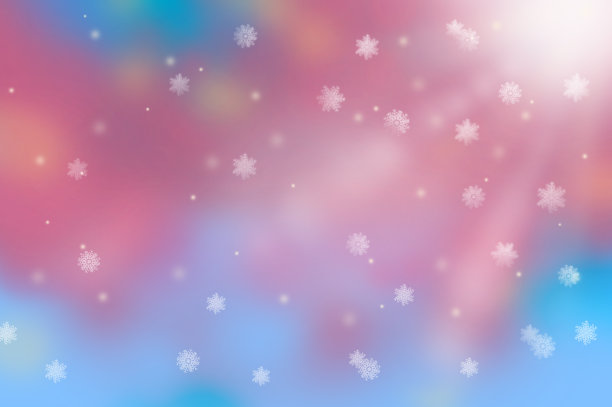 下雪了，闪着模糊的光，还有雪花的背景插图图片下载