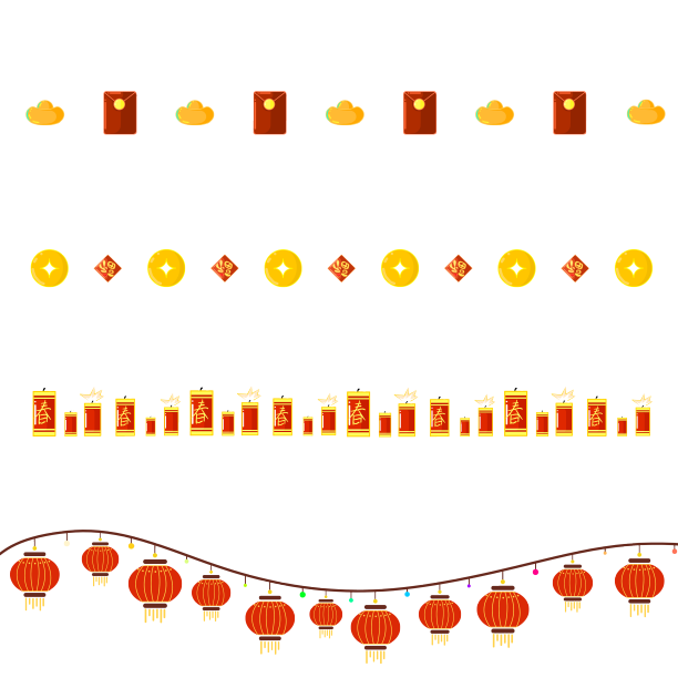 喜庆卡通分割线新年元素素材图片