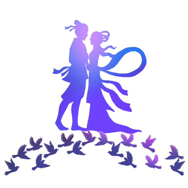 七夕情人节女郎织女剪影图片下载