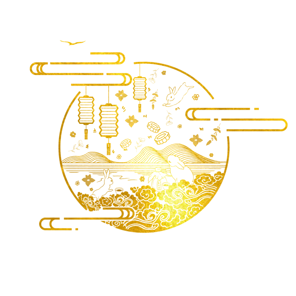 剪纸中秋节玉兔灯笼祥云图片下载