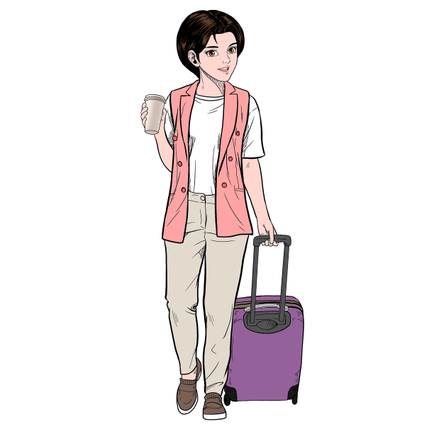 旅游人物旅游日拉行李箱图片下载