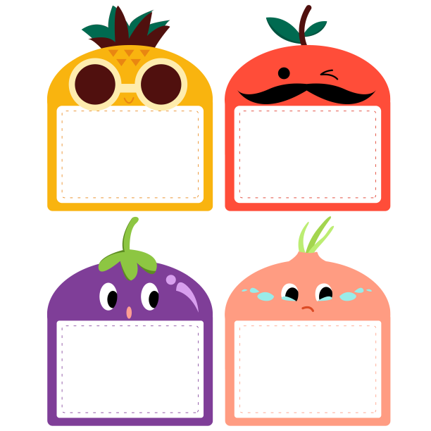 卡通可爱边框水果蔬菜图片下载