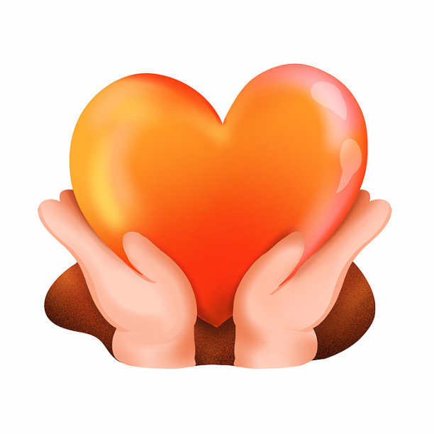 原创元素手捧爱心插画图片下载