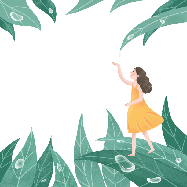 白露露水女孩卡通人物图片下载