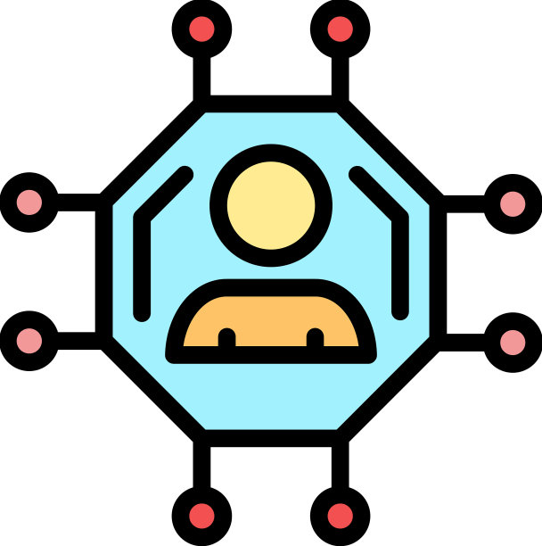 人在芯片上的图标颜色轮廓图片下载