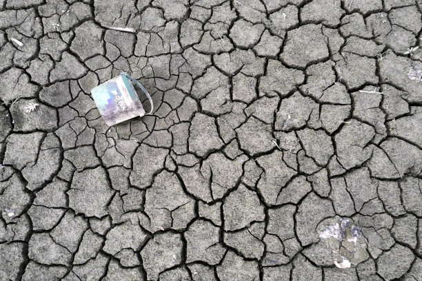 干涸的湖底。生态问题图片下载