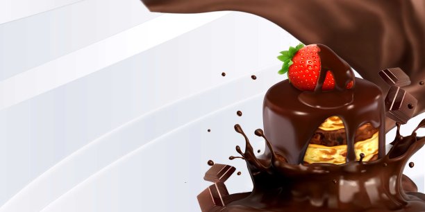 巧克力草莓蛋糕背景图图片下载