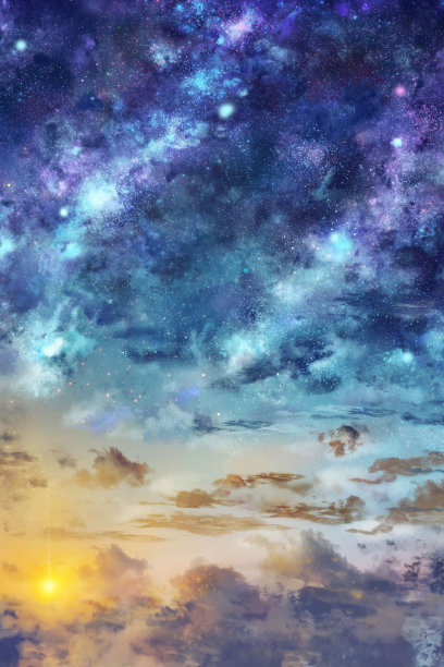 唯美远景深蓝星空夜景图片下载