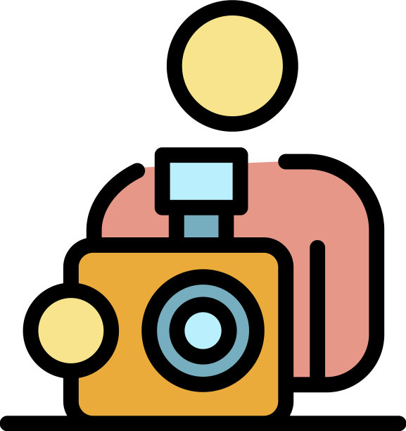 摄影师图标颜色轮廓图片下载