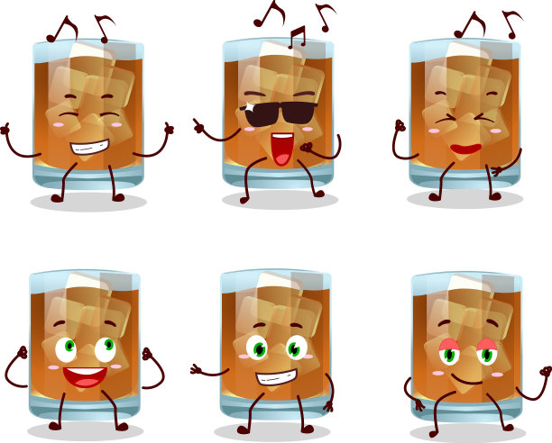 一个形象的威士忌舞者卡通人物图片下载