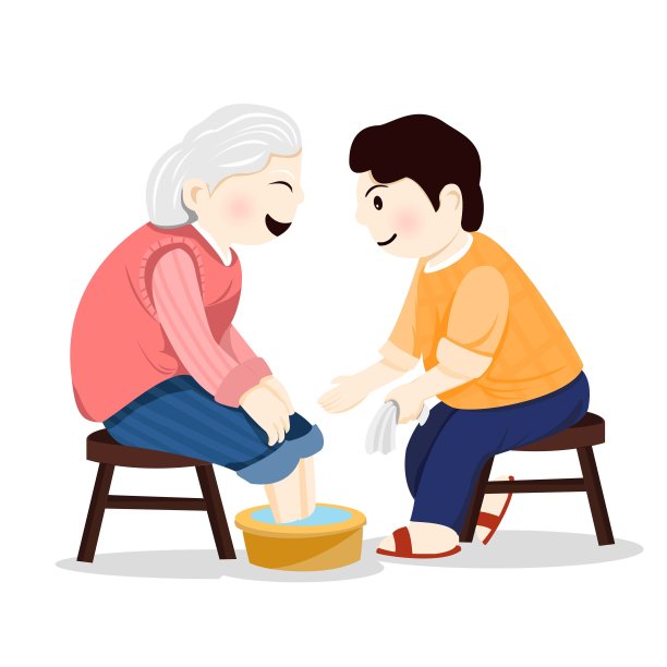 陪伴老人给老人洗脚图片下载