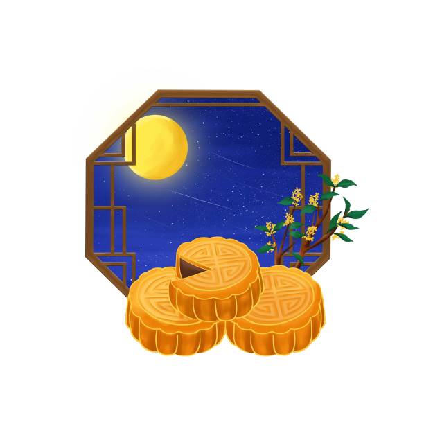 原创中秋节月饼边框图片下载