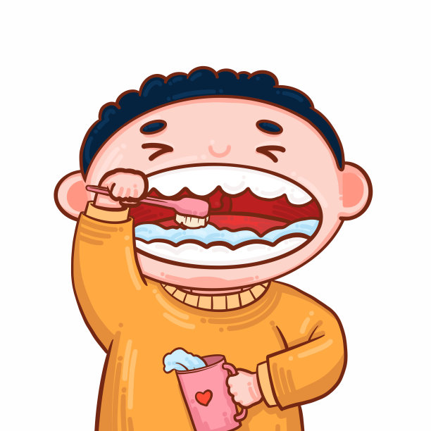 黄色爱牙日刷牙男孩图片下载