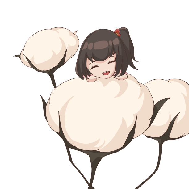 手绘秋天少女与棉花图片下载