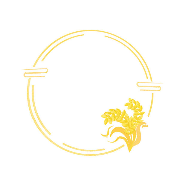 水彩风麦穗边框元素图片下载