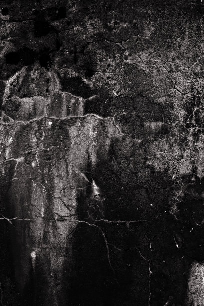 抽象可怕的深色墙体，混凝土水泥纹理为背景，表面有撕裂的裂缝图片下载