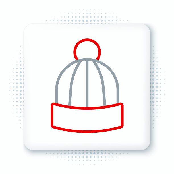 线冬季帽子图标孤立在白色背景图片下载