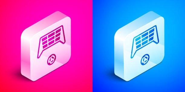 等距足球目标与球图标孤立上图片下载