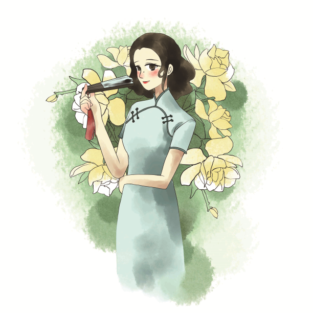 水彩旗袍美女人物图片下载