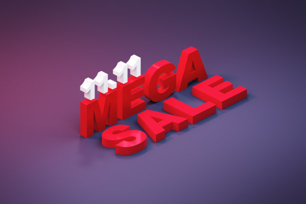 广告文本的梯度颜色背景在等距视图。图片下载