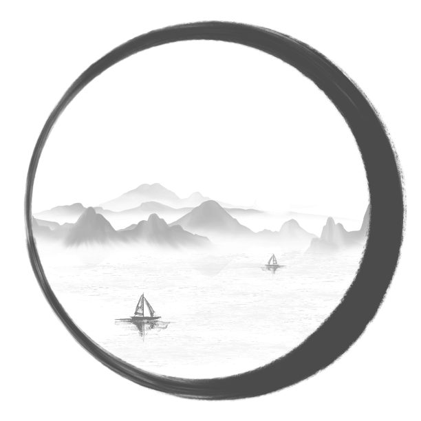 水墨古风山水边框图片下载