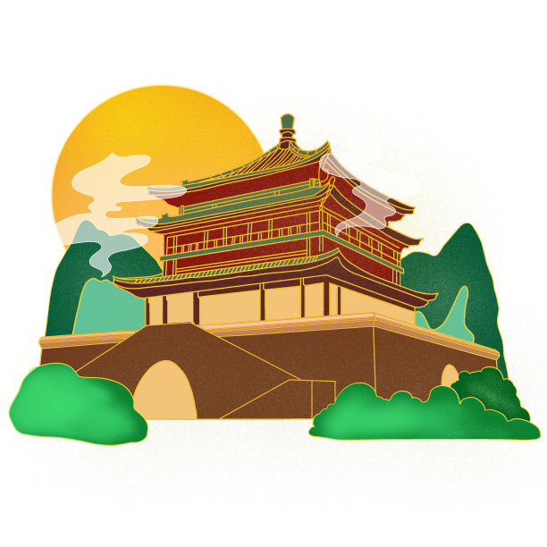 西安城市标志元素图片下载