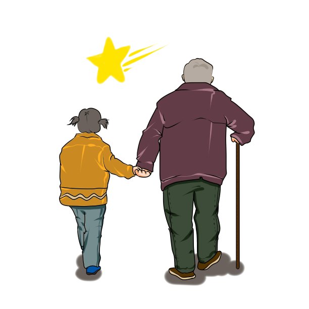 关心老人孩子元素图片下载