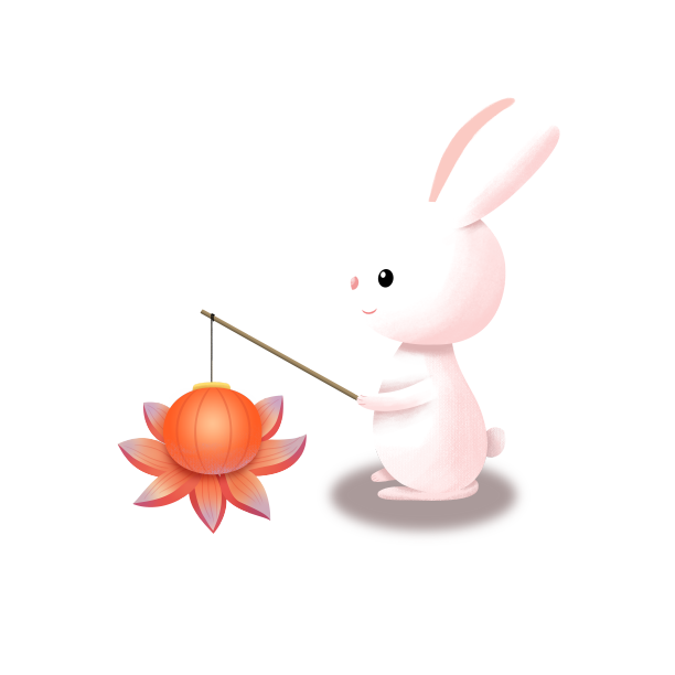 中秋节玉兔拿花灯图片下载