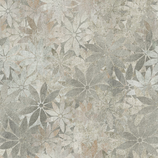 墙面模板无缝纹理石膏背景，花卉图案，垃圾纹理，3d插图图片下载