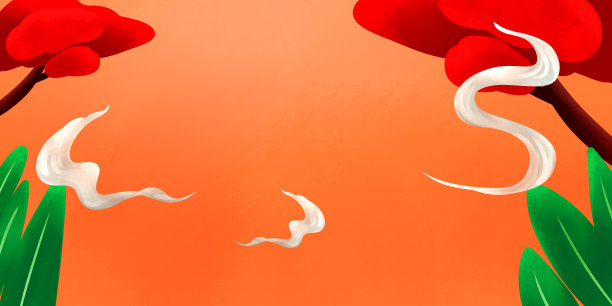 国潮新年红树背景图片下载