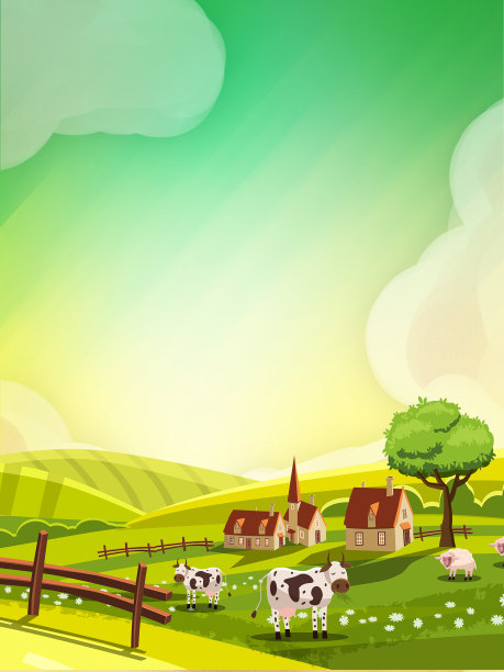 绿色乡村农场背景图片下载