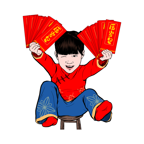 手拿红包的儿童图片下载