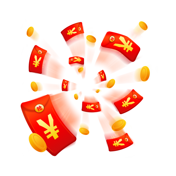 飞起的红包金币素材图片