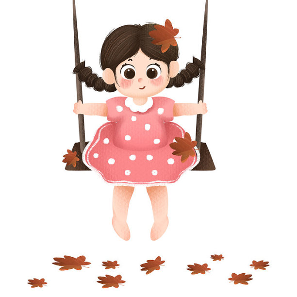 女孩荡秋千元素图片下载