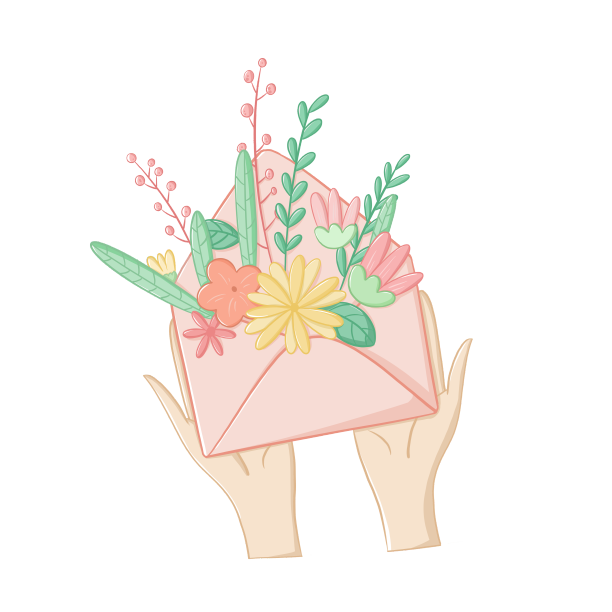 手捧装花的信封图片下载