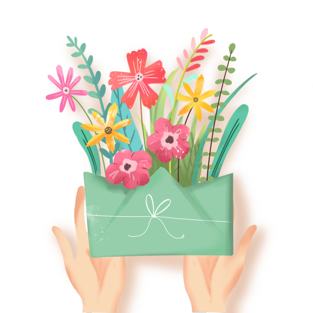 教师节信封花手图片下载