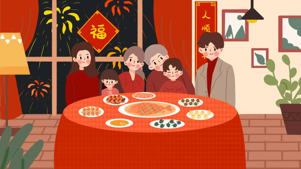 一家人吃团圆饭图片下载