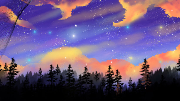 晚上乘凉psd图片下载