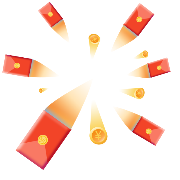 飞行红包金币素材图片