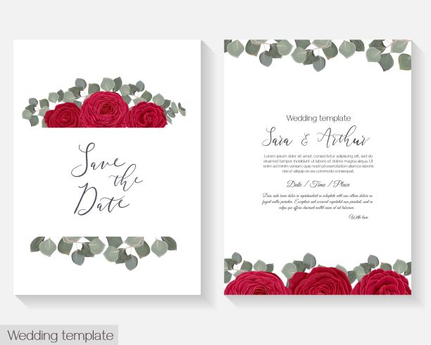 矢量花卉邀请模板图片下载