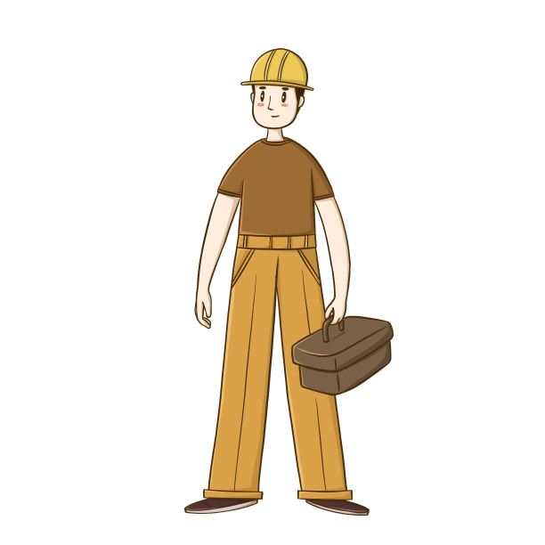 卡通装修工人图片下载