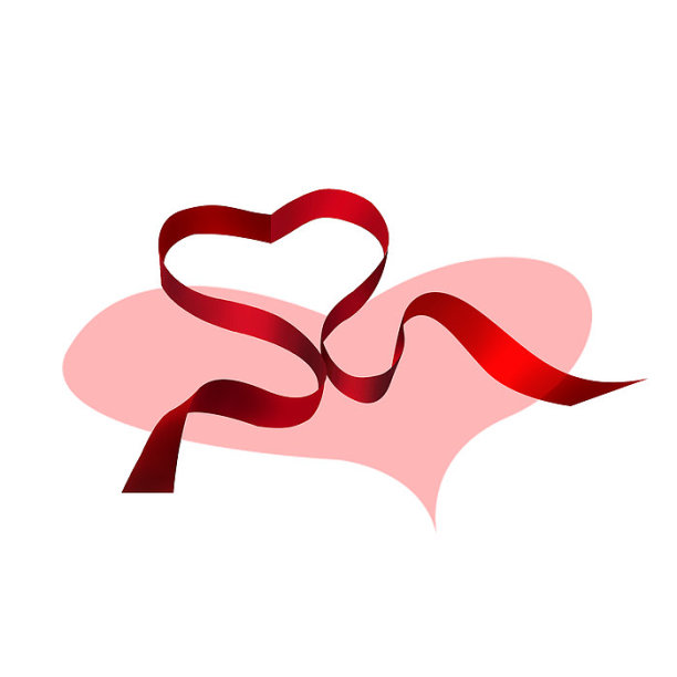 爱心绸带元素素材图片