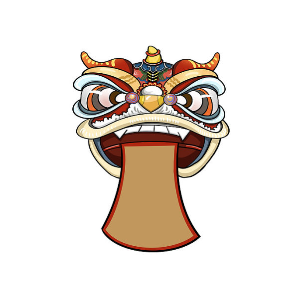 舞狮边框春节图片下载