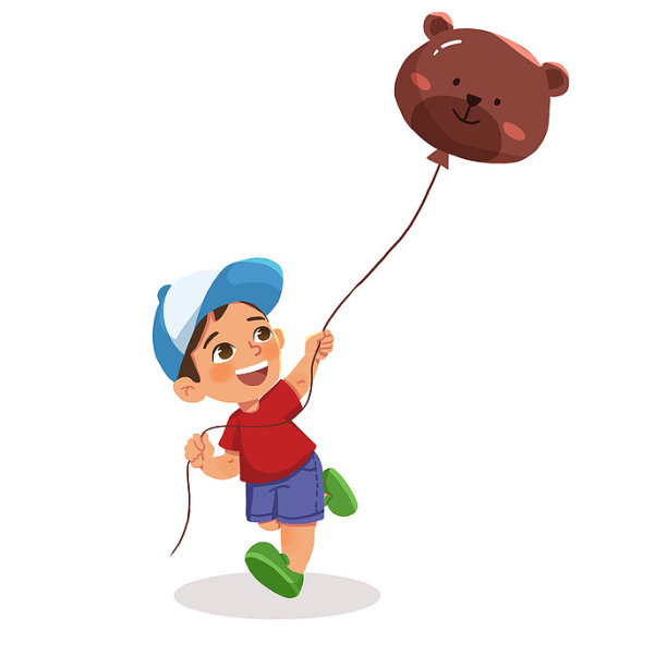 儿童拉着气球图片下载