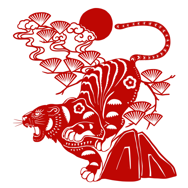 虎年剪纸老虎素材图片