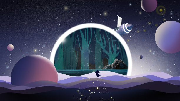 星空唯美插画图片下载