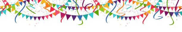 无缝彩色花环和彩带派对背景图片下载