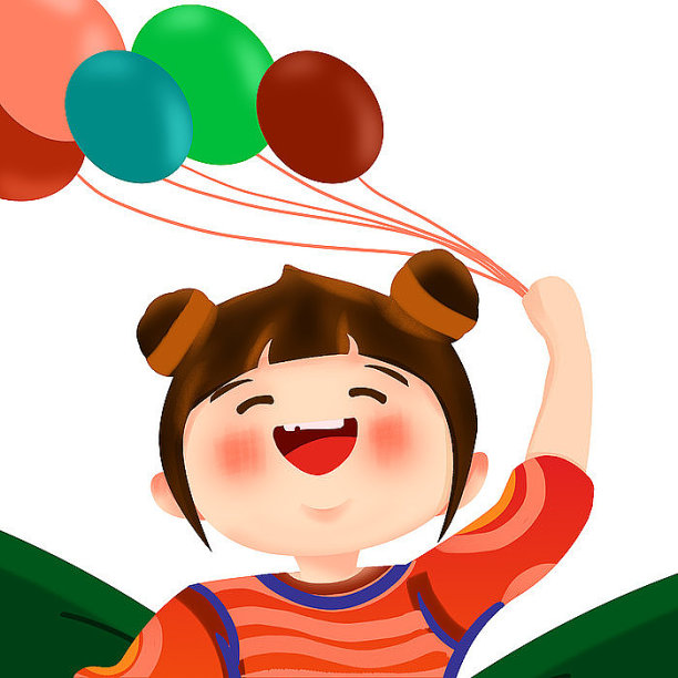 小女孩拿气球图片下载